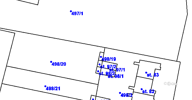 Parcela st. 498/23 v KÚ Strašnov, Katastrální mapa