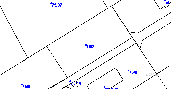 Parcela st. 75/7 v KÚ Strašnov, Katastrální mapa