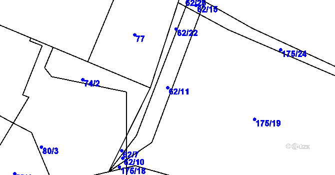 Parcela st. 62/11 v KÚ Strašov, Katastrální mapa
