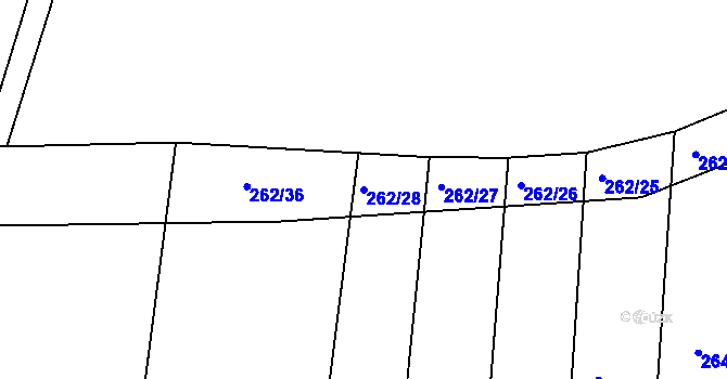 Parcela st. 262/28 v KÚ Strašov, Katastrální mapa