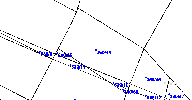 Parcela st. 360/44 v KÚ Strašov, Katastrální mapa