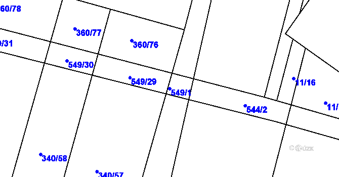 Parcela st. 549/1 v KÚ Strašov, Katastrální mapa