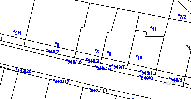 Parcela st. 8 v KÚ Stratov, Katastrální mapa