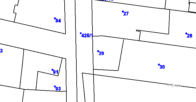Parcela st. 29 v KÚ Stratov, Katastrální mapa