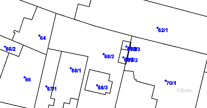 Parcela st. 68/2 v KÚ Stratov, Katastrální mapa
