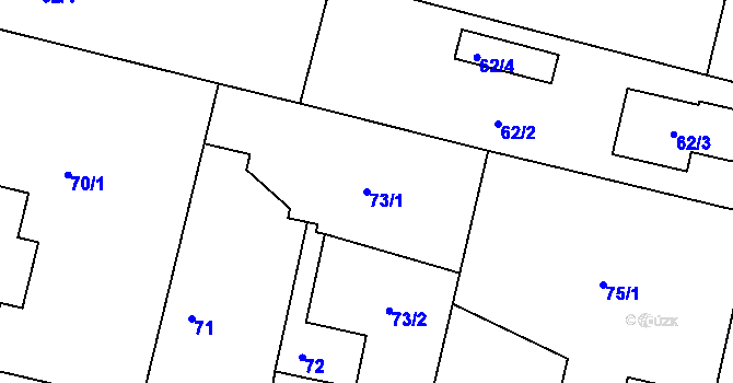 Parcela st. 73/1 v KÚ Stratov, Katastrální mapa