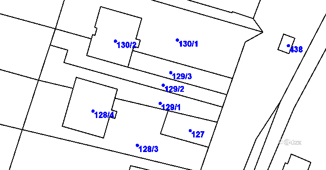 Parcela st. 129/2 v KÚ Stratov, Katastrální mapa
