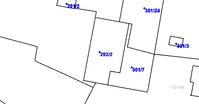 Parcela st. 292/2 v KÚ Stratov, Katastrální mapa