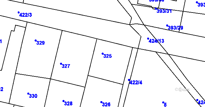 Parcela st. 325 v KÚ Stratov, Katastrální mapa