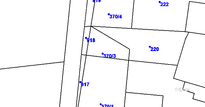 Parcela st. 370/3 v KÚ Stratov, Katastrální mapa