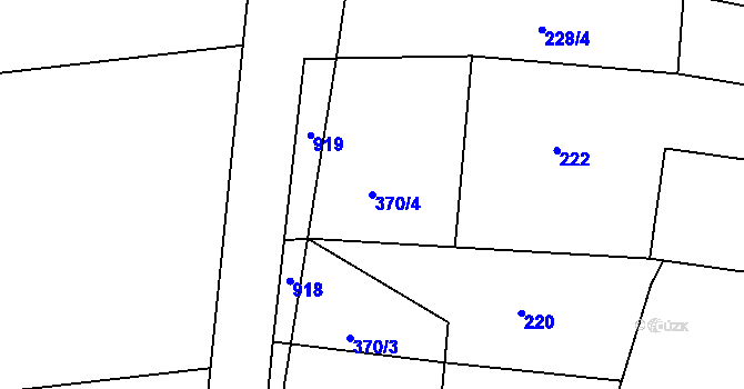 Parcela st. 370/4 v KÚ Stratov, Katastrální mapa