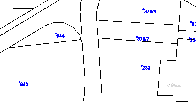 Parcela st. 370/6 v KÚ Stratov, Katastrální mapa