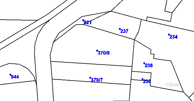 Parcela st. 370/8 v KÚ Stratov, Katastrální mapa