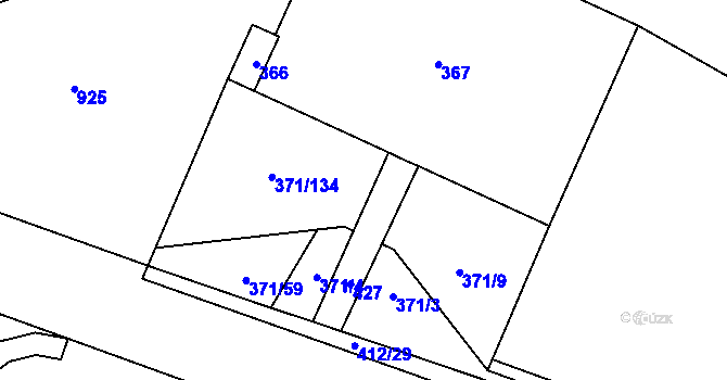 Parcela st. 371/8 v KÚ Stratov, Katastrální mapa