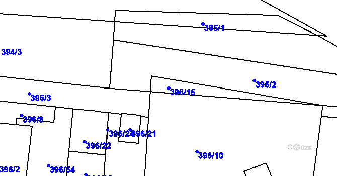 Parcela st. 396/15 v KÚ Stratov, Katastrální mapa
