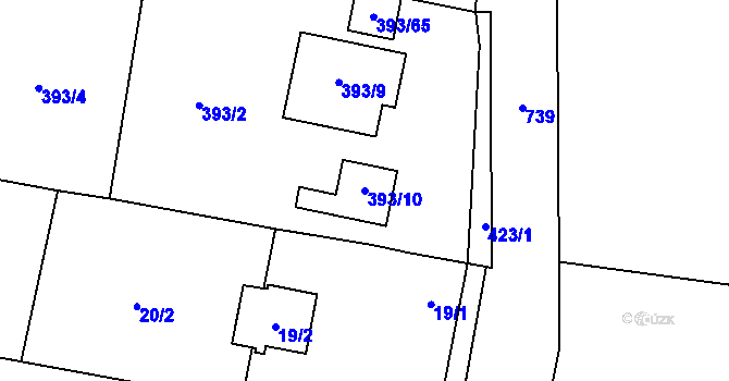 Parcela st. 393/10 v KÚ Stratov, Katastrální mapa