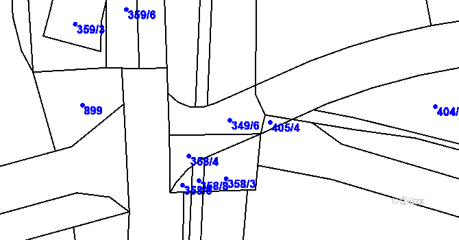 Parcela st. 349/6 v KÚ Stratov, Katastrální mapa