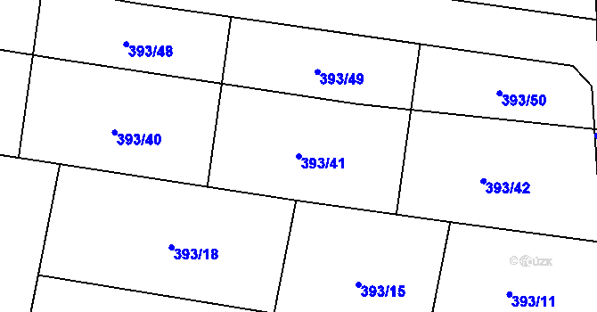 Parcela st. 393/41 v KÚ Stratov, Katastrální mapa