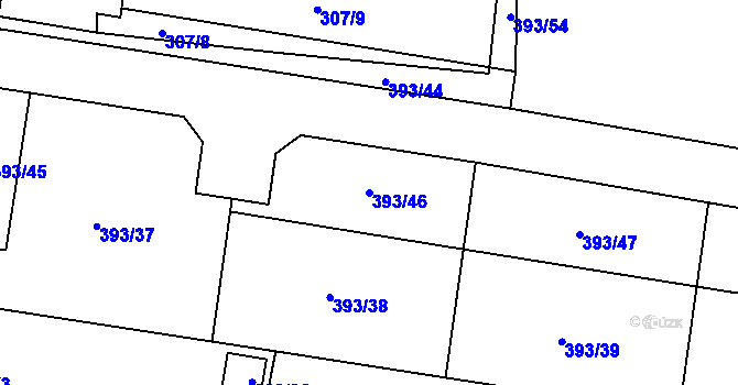 Parcela st. 393/46 v KÚ Stratov, Katastrální mapa