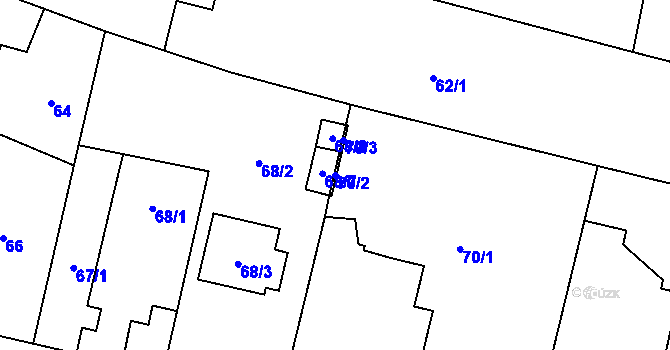 Parcela st. 70/2 v KÚ Stratov, Katastrální mapa