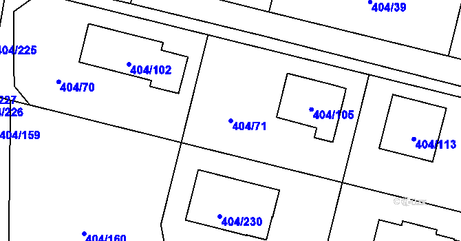 Parcela st. 404/71 v KÚ Stratov, Katastrální mapa
