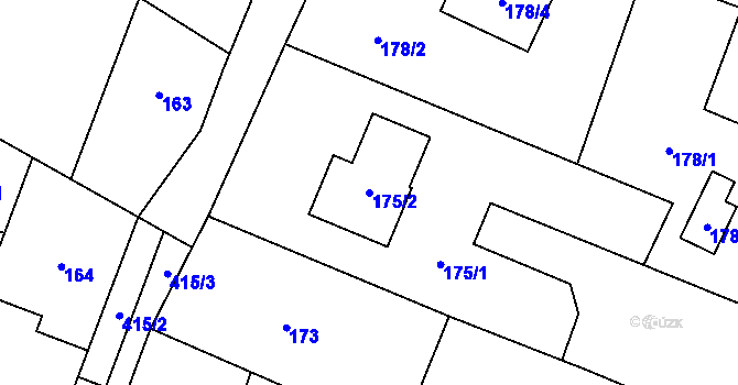 Parcela st. 175/2 v KÚ Stratov, Katastrální mapa