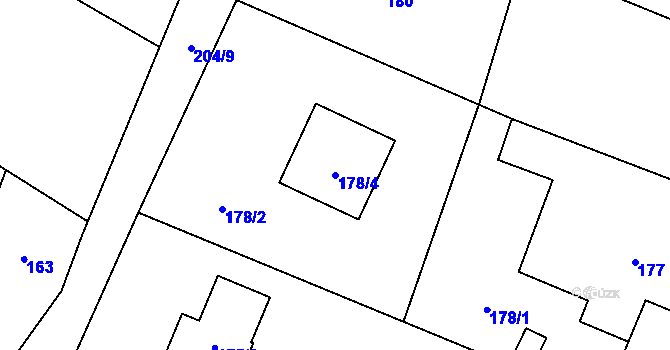 Parcela st. 178/4 v KÚ Stratov, Katastrální mapa