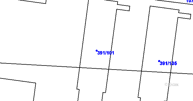 Parcela st. 391/101 v KÚ Stratov, Katastrální mapa