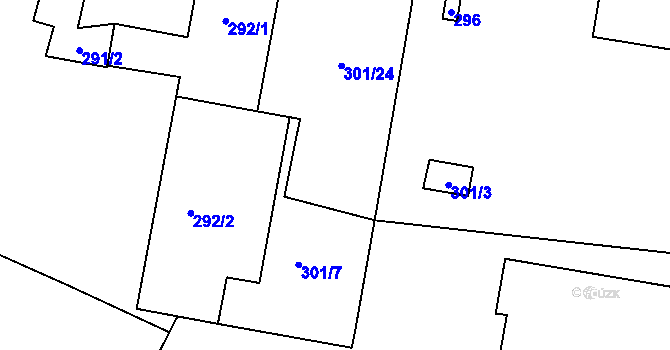 Parcela st. 301/22 v KÚ Stratov, Katastrální mapa
