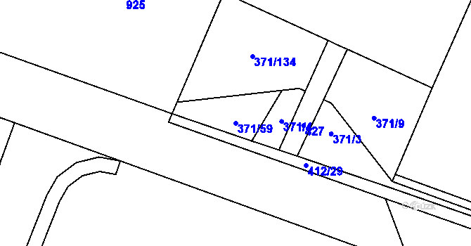 Parcela st. 371/59 v KÚ Stratov, Katastrální mapa