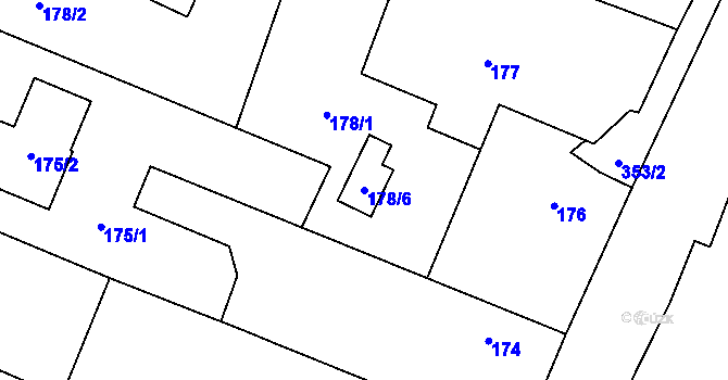Parcela st. 178/6 v KÚ Stratov, Katastrální mapa