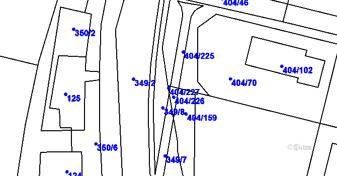 Parcela st. 404/227 v KÚ Stratov, Katastrální mapa