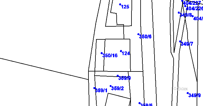 Parcela st. 350/16 v KÚ Stratov, Katastrální mapa