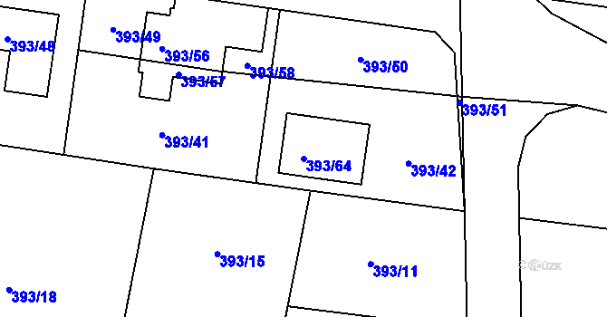 Parcela st. 393/64 v KÚ Stratov, Katastrální mapa