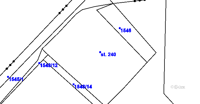 Parcela st. 240 v KÚ Pelechy, Katastrální mapa