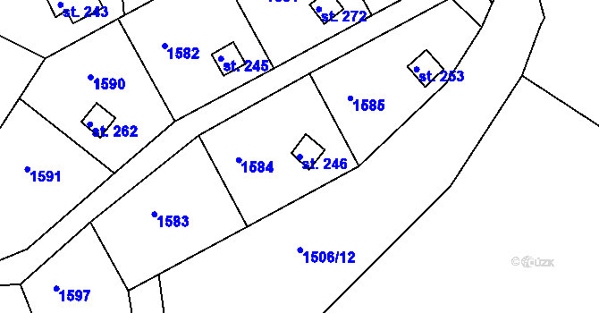 Parcela st. 246 v KÚ Pelechy, Katastrální mapa