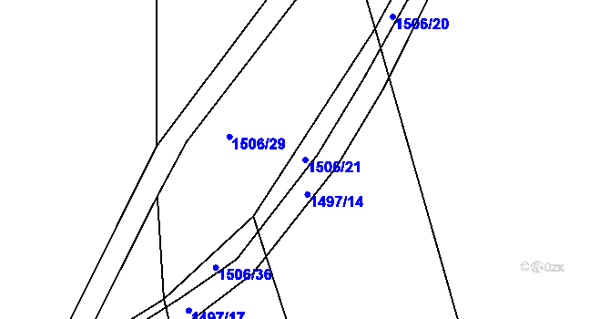 Parcela st. 1506/21 v KÚ Pelechy, Katastrální mapa