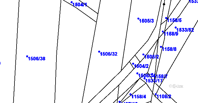 Parcela st. 1506/32 v KÚ Pelechy, Katastrální mapa