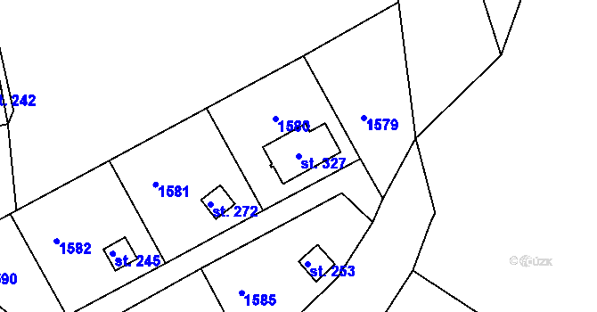 Parcela st. 327 v KÚ Pelechy, Katastrální mapa