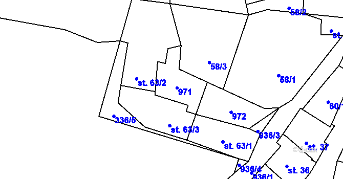 Parcela st. 63/4 v KÚ Stráž u Domažlic, Katastrální mapa