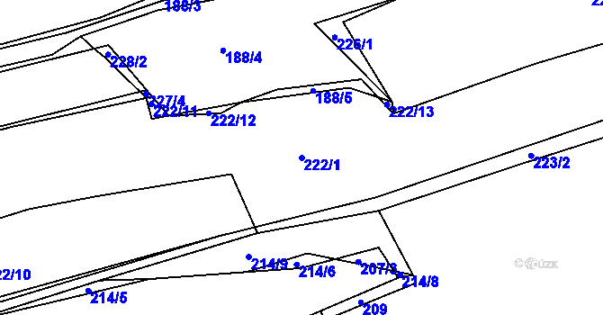 Parcela st. 222/1 v KÚ Stráž u Domažlic, Katastrální mapa