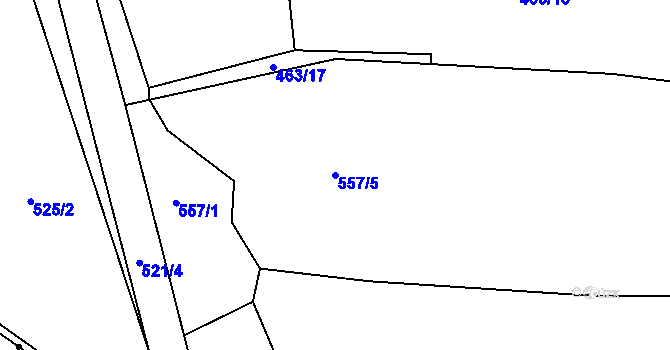 Parcela st. 557/5 v KÚ Stráž u Domažlic, Katastrální mapa