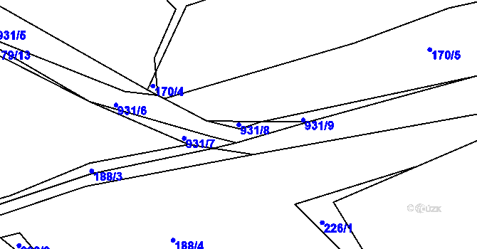 Parcela st. 931/8 v KÚ Stráž u Domažlic, Katastrální mapa