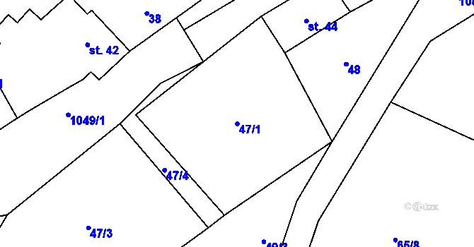 Parcela st. 47/1 v KÚ Souměř, Katastrální mapa