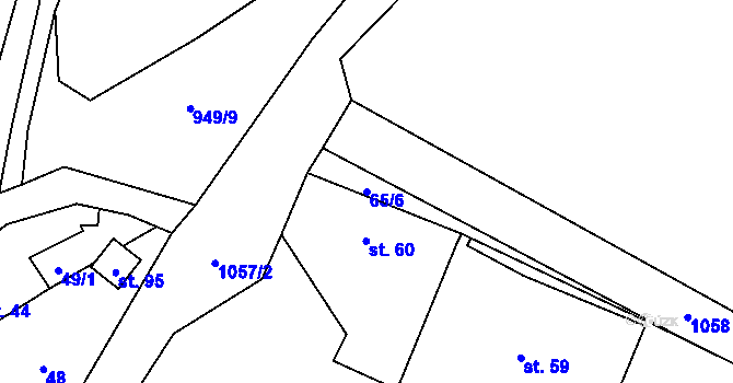 Parcela st. 65/6 v KÚ Souměř, Katastrální mapa