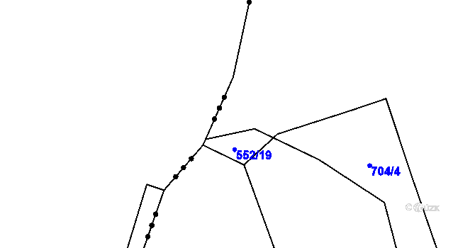 Parcela st. 704/3 v KÚ Souměř, Katastrální mapa