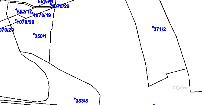 Parcela st. 382/11 v KÚ Souměř, Katastrální mapa