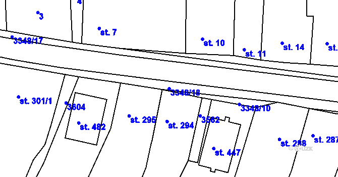 Parcela st. 3348/18 v KÚ Stráž u Tachova, Katastrální mapa