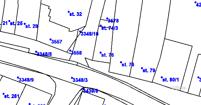 Parcela st. 75 v KÚ Stráž u Tachova, Katastrální mapa