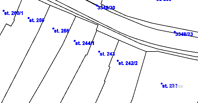 Parcela st. 243 v KÚ Stráž u Tachova, Katastrální mapa